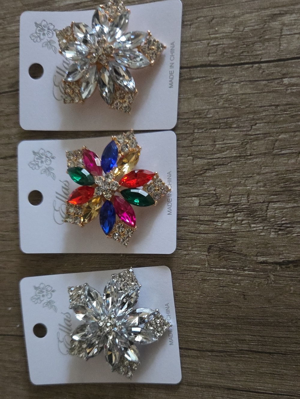 EILAS Multicolor Crystal Flower Brooch - Women Accessories